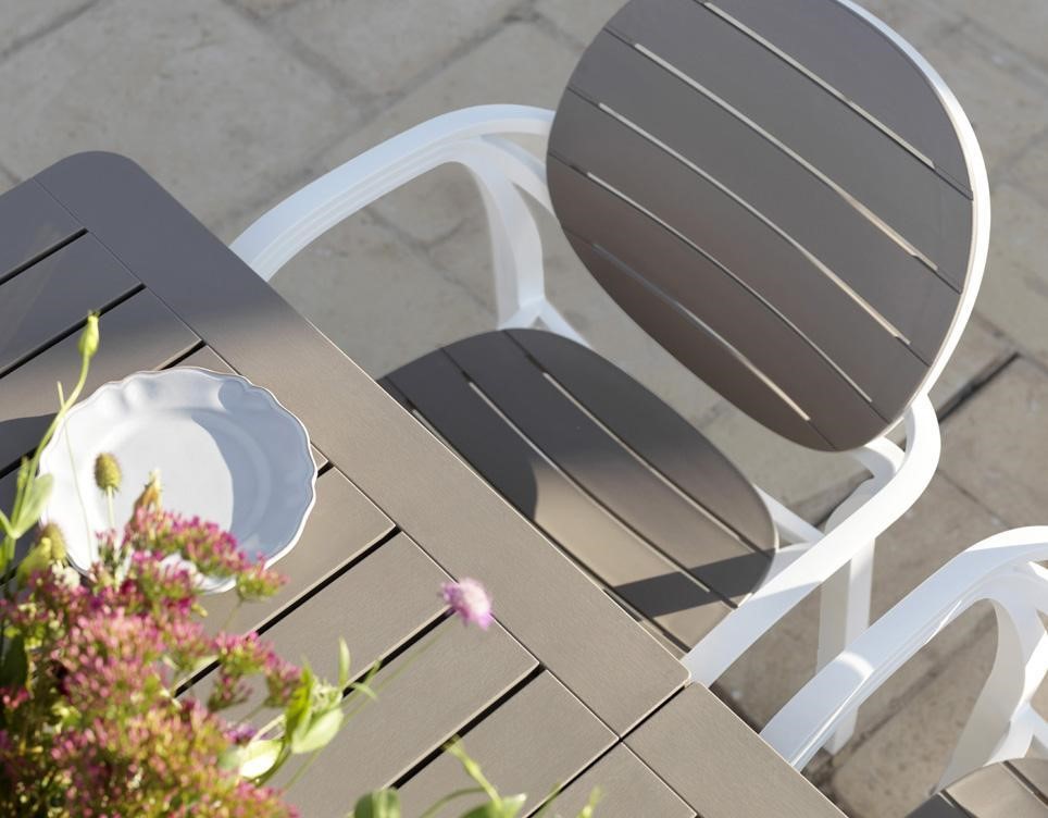 Palma chairs and bicolour Alloro table fromNardi Outdoor Furniture Mauritius